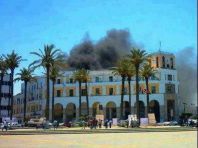 Пожар в центре Триполи