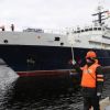 Океанографическое исследовательское судно 'Янтарь' вернулось в Североморск после дальнего похода